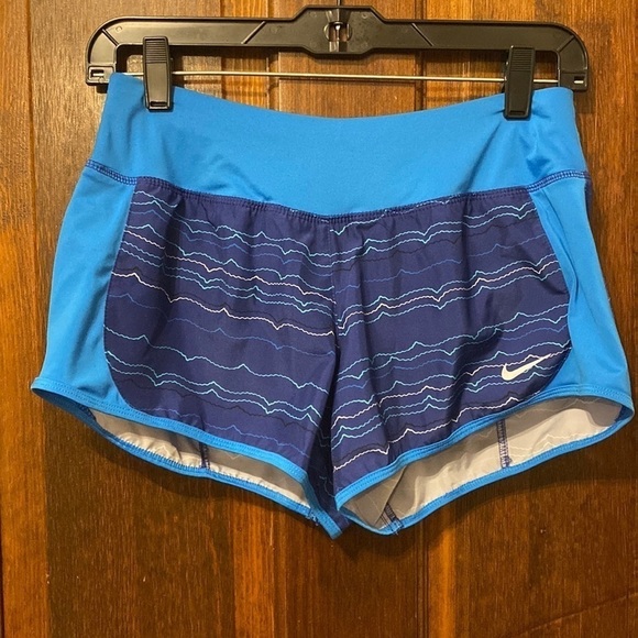 NIKE blue running shorts with small pocket and drawstrings. - Picture 3 of 9